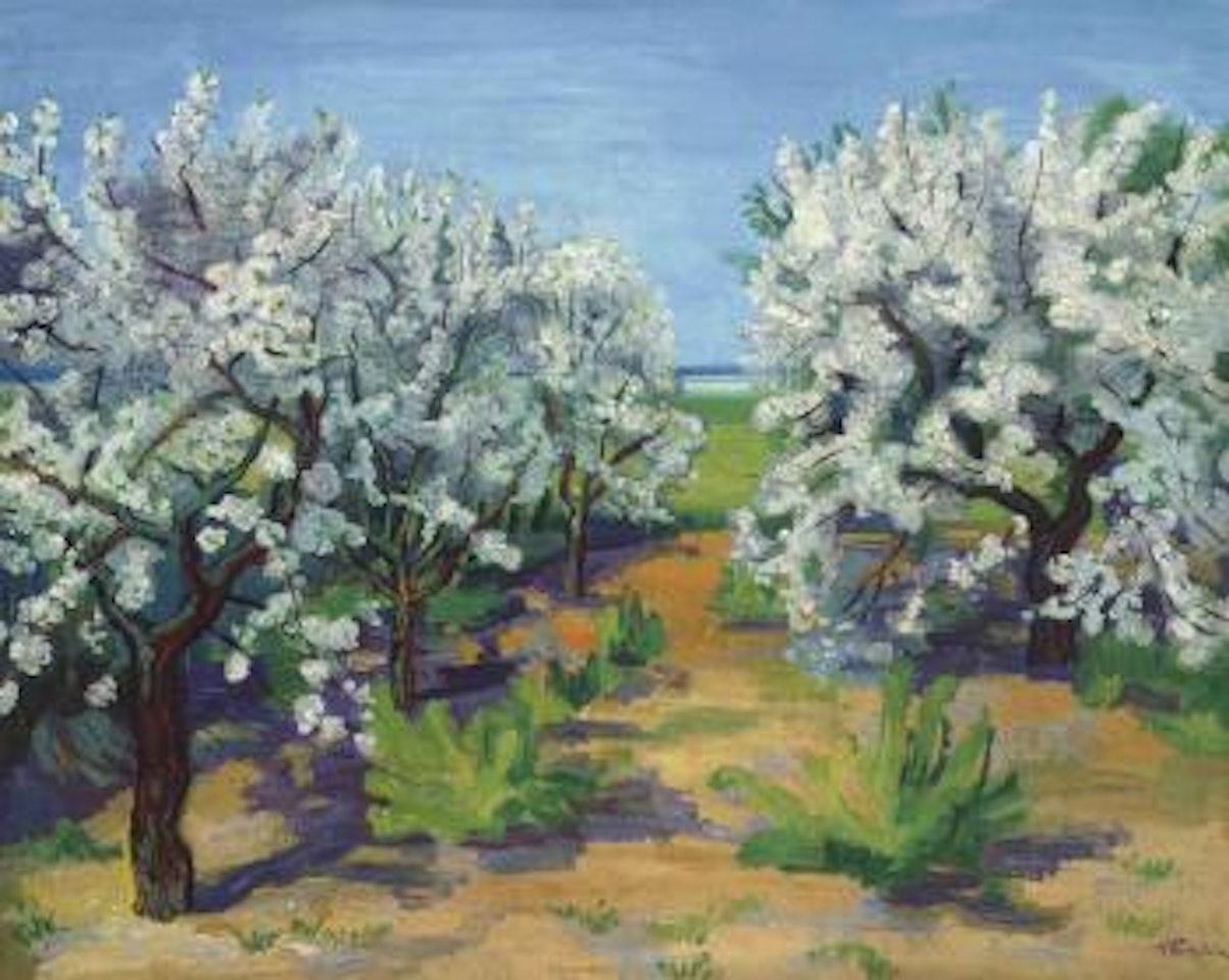 Landschaft mit Apfelbäumen by Max Pechstein