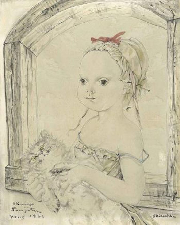 Enfant et petit chat by Leonard Tsuguharu Foujita