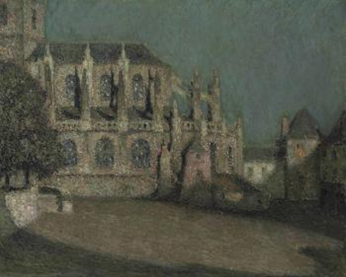 La place au clair-de-lune by Henri Le Sidaner