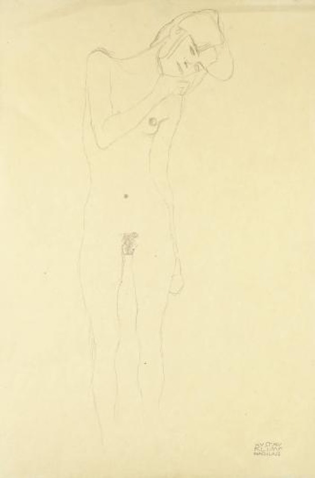 Liegender Akt Nach Rechts (Reclining Nude To The Right) by Gustav Klimt