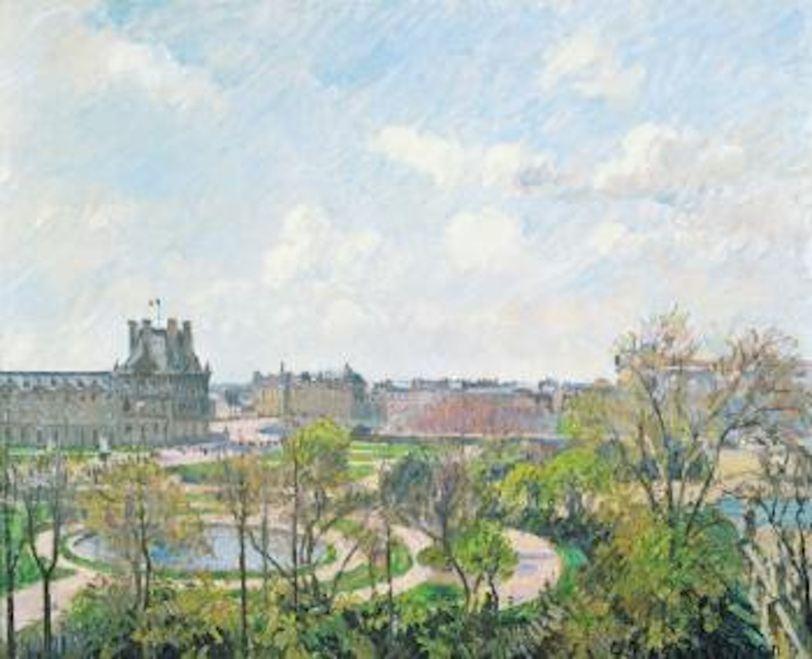 Le Jardin Des Tuileries Et Le Pavillon De Flore, Matin, Printemps by Camille Pissarro