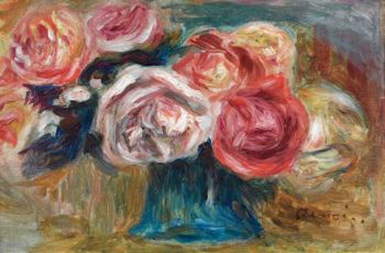 Bouquet De Roses Dans Un Vase by Pierre-Auguste Renoir