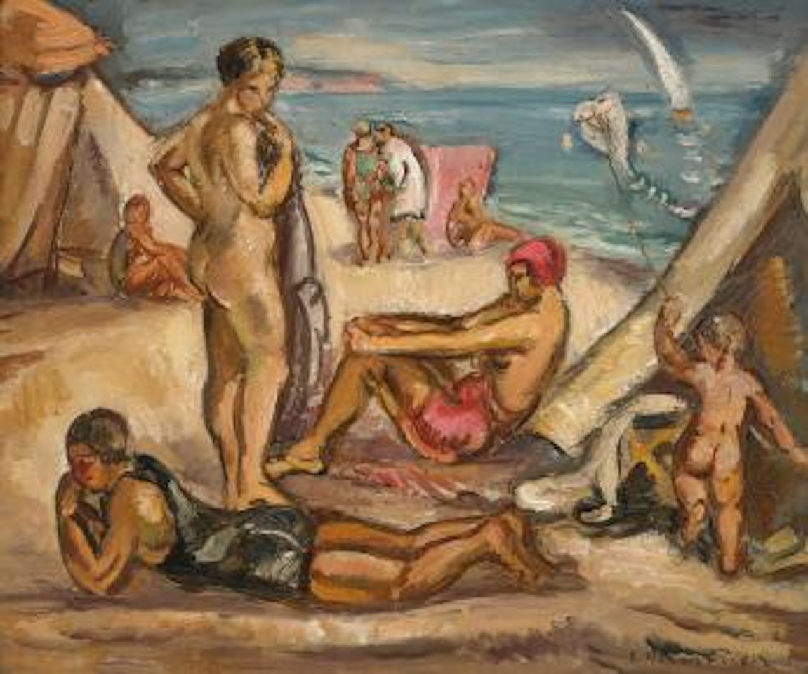 Scène Animée: Baigneuses, Le Cerf Volant by Othon Friesz