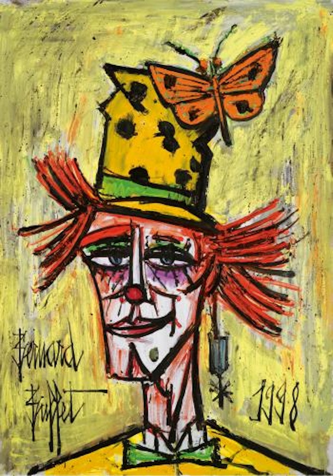 Clown Au Papillon Orange by Bernard Buffet
