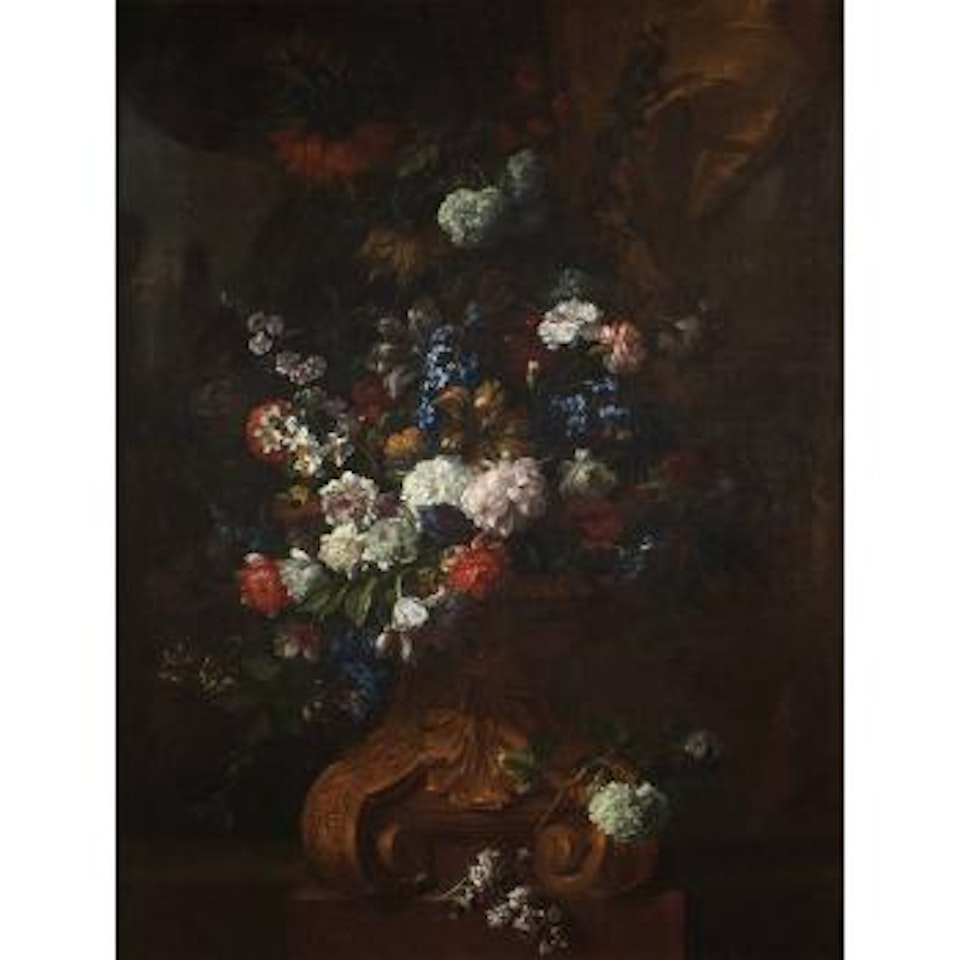 Still Life of Flowers in a Scrolled Urn by Jean Baptiste Monnoyer