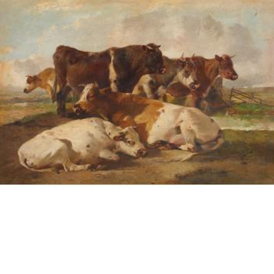 Herd Near Watering Hole by Thomas Sidney Cooper