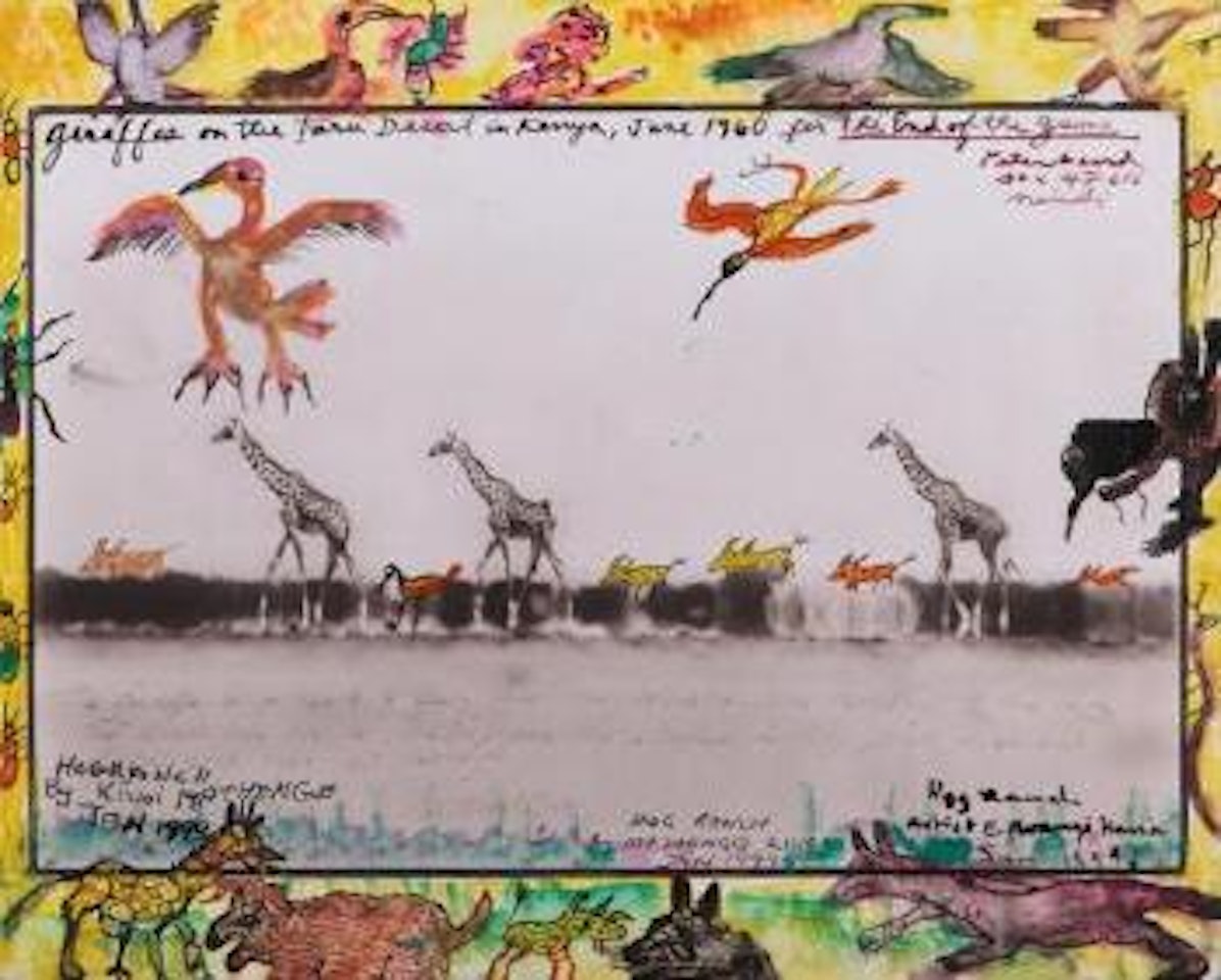 Giraffes on the Taru Desert in Kenya, June 1960 for the end of the game by Peter Beard