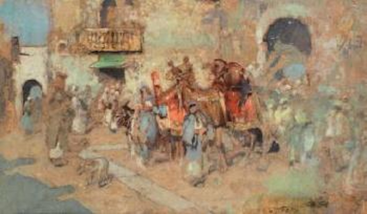 Foule dans une rue du Caire by Edwin Lord Weeks
