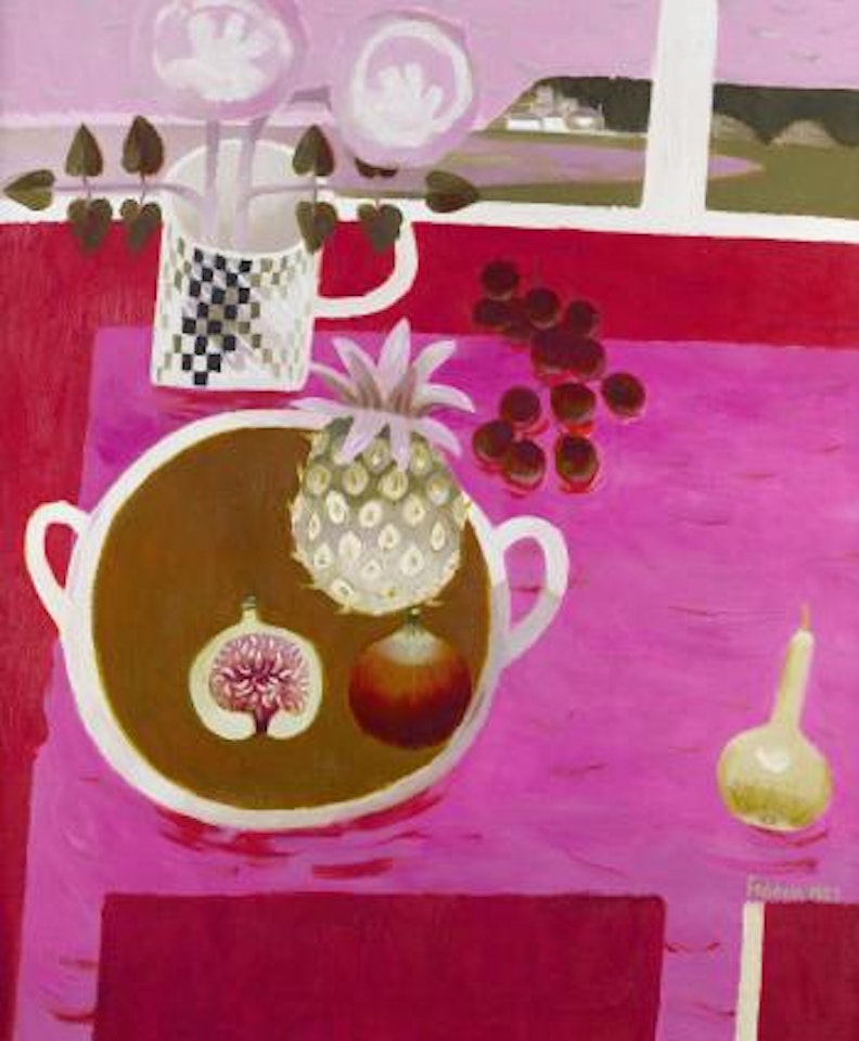Still life with a pineapple and figs by Mary Fedden