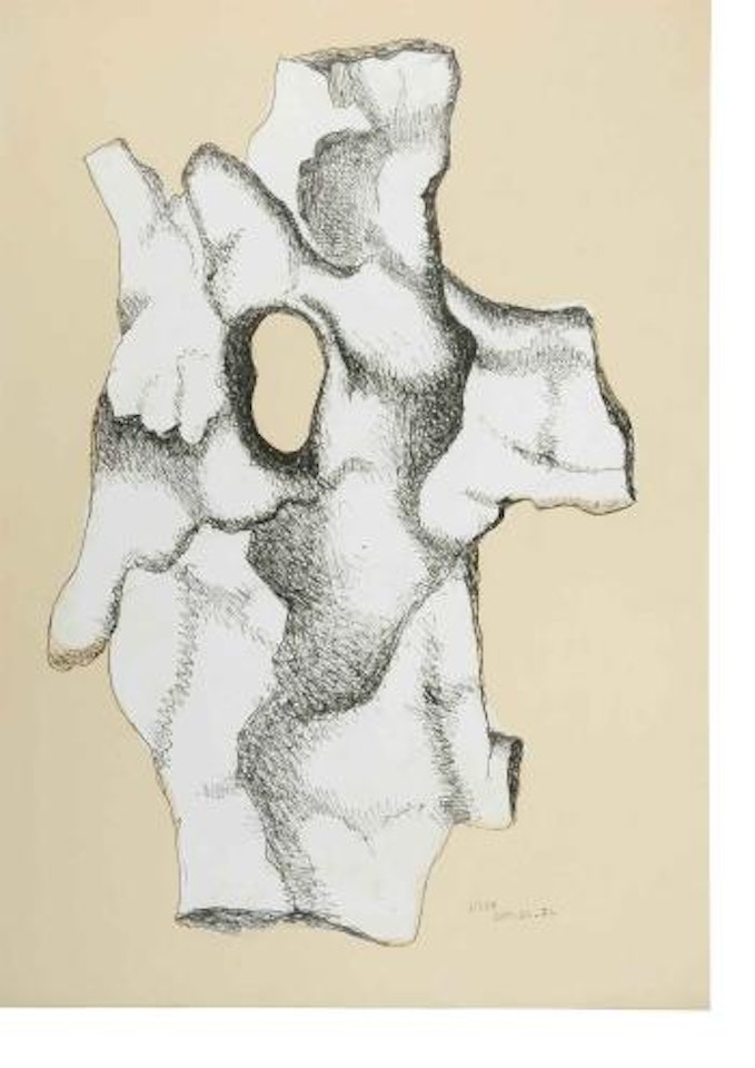 Silex blanc sur fond jaune by Fernand Leger