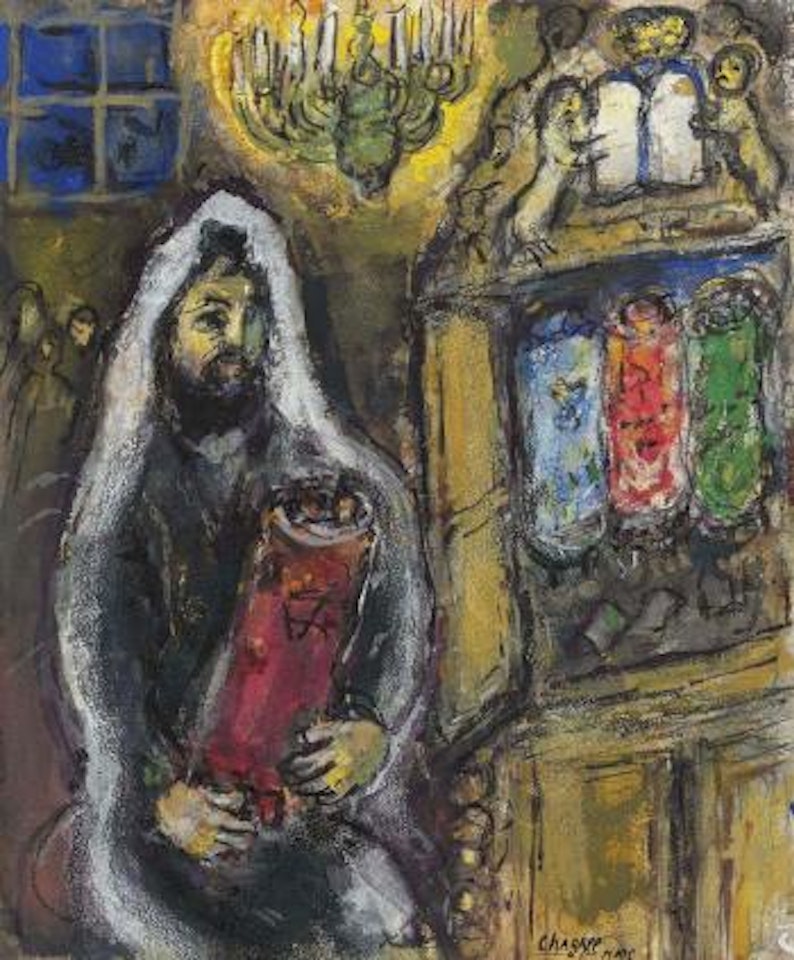 Le rabbin à la Thora by Marc Chagall