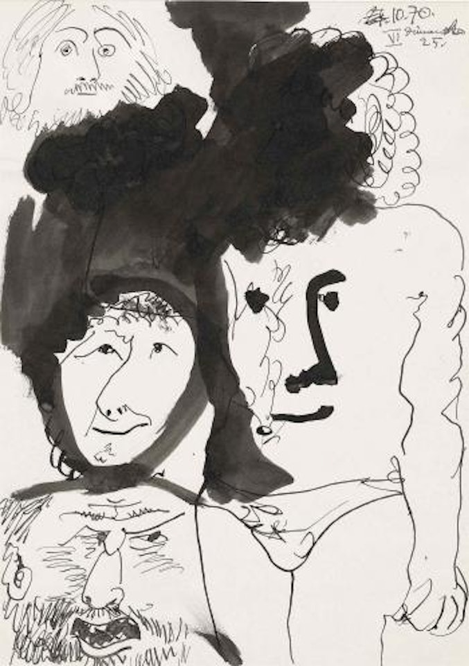 Etudes de visages masculins by Pablo Picasso