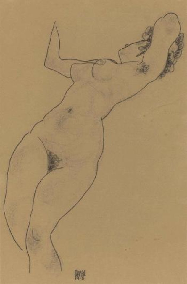 Liegender Akt by Egon Schiele
