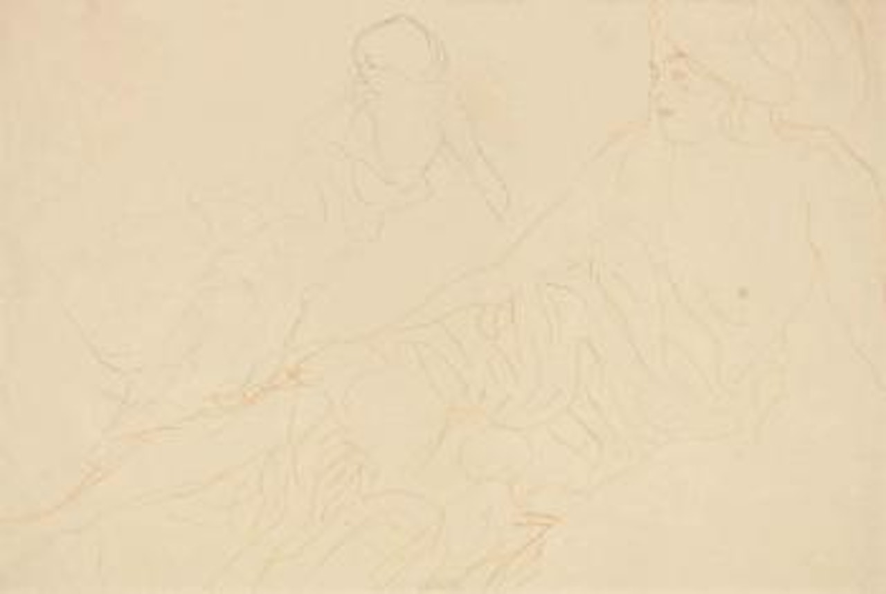 Aufgestützt Liegende, links Wiederholung by Gustav Klimt