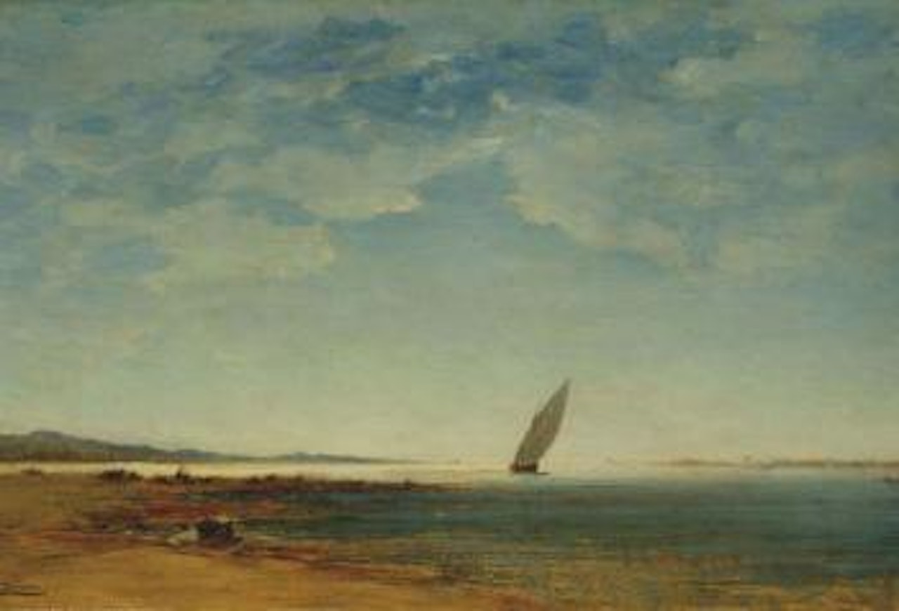 Tartane sur le canal de Caronte près de l'étang de Berre by Félix Ziem