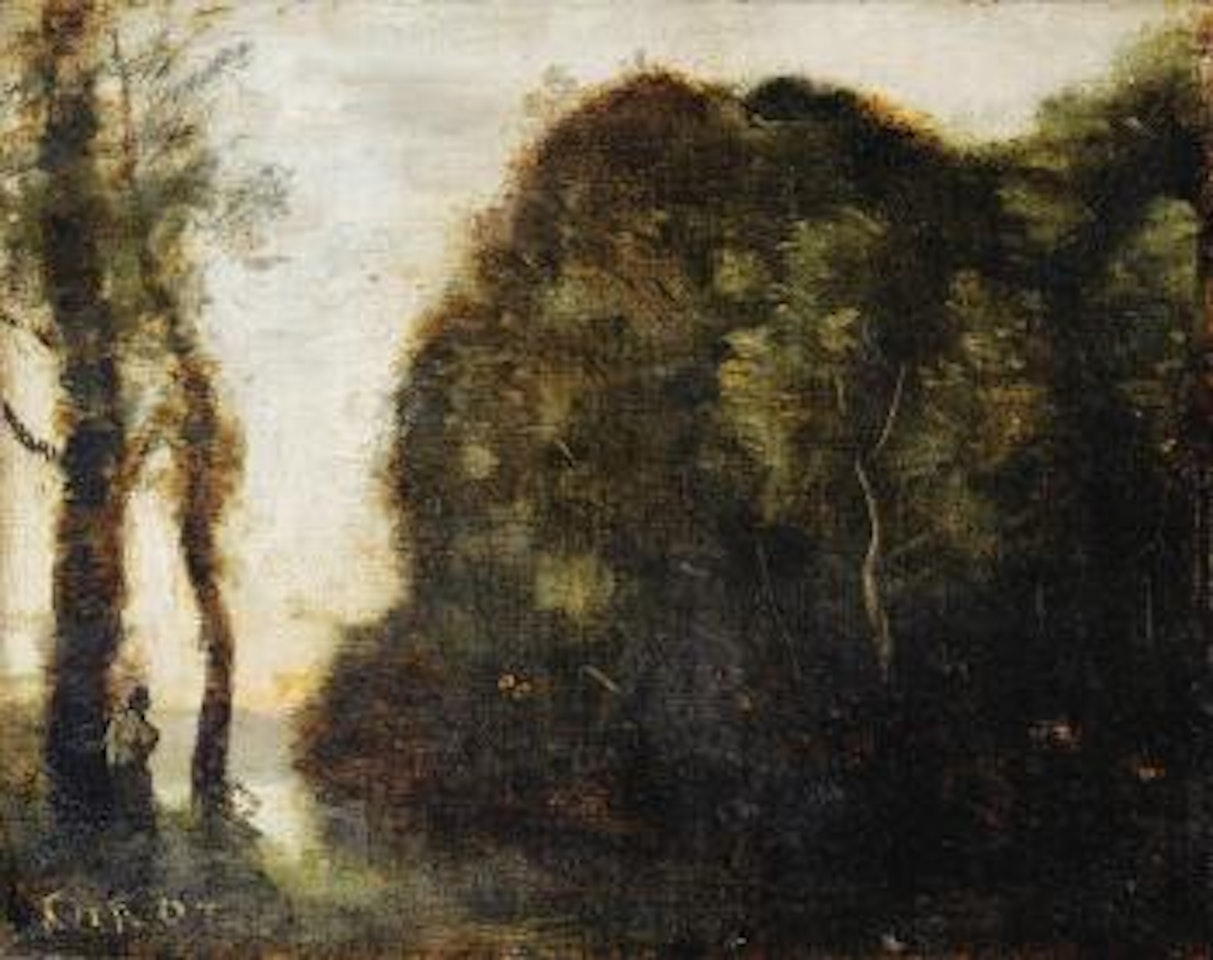 Massif D'arbres Au Soleil Couchant by Jean Baptiste Camille Corot