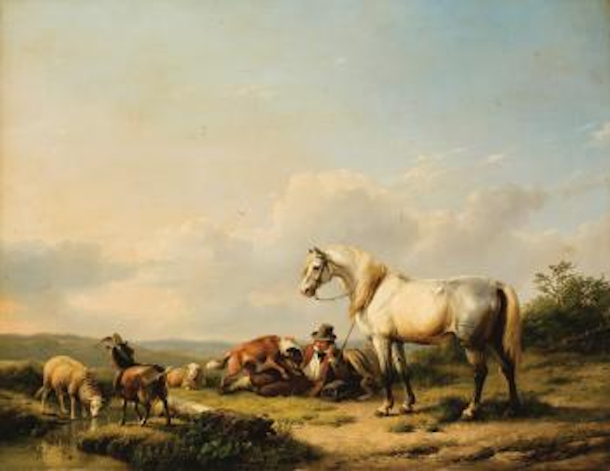 Le Repos Du Cavalier by Eugène Joseph Verboeckhoven