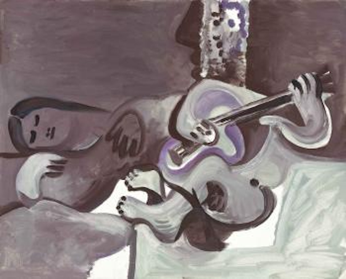 Nu couché et homme à la guitarre by Pablo Picasso