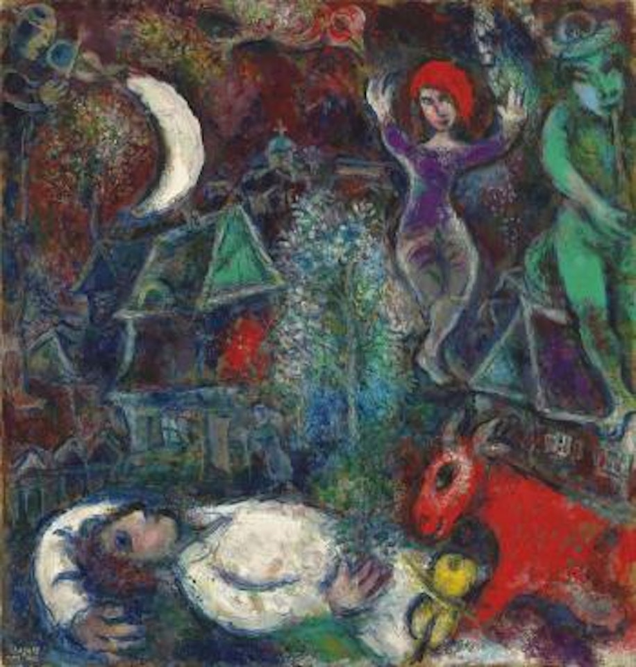 Le paysan allongé by Marc Chagall