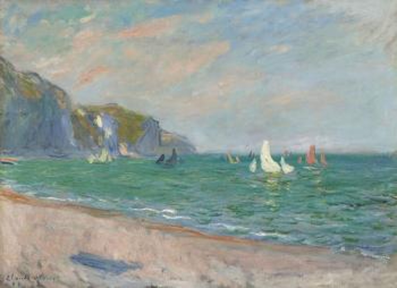 Bateaux devant les falaises de Pourville by Claude Monet