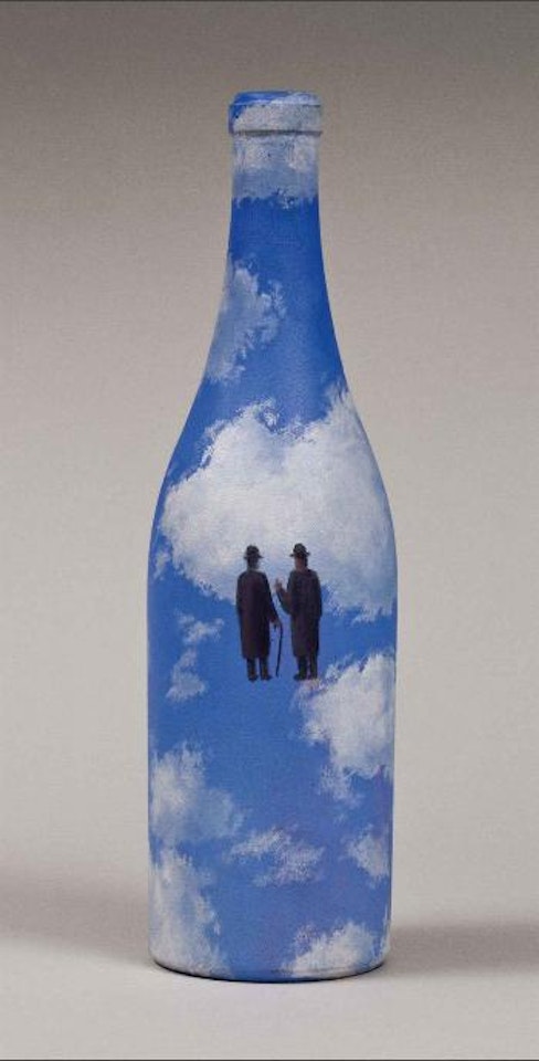 Sky with two men conversing by René Magritte