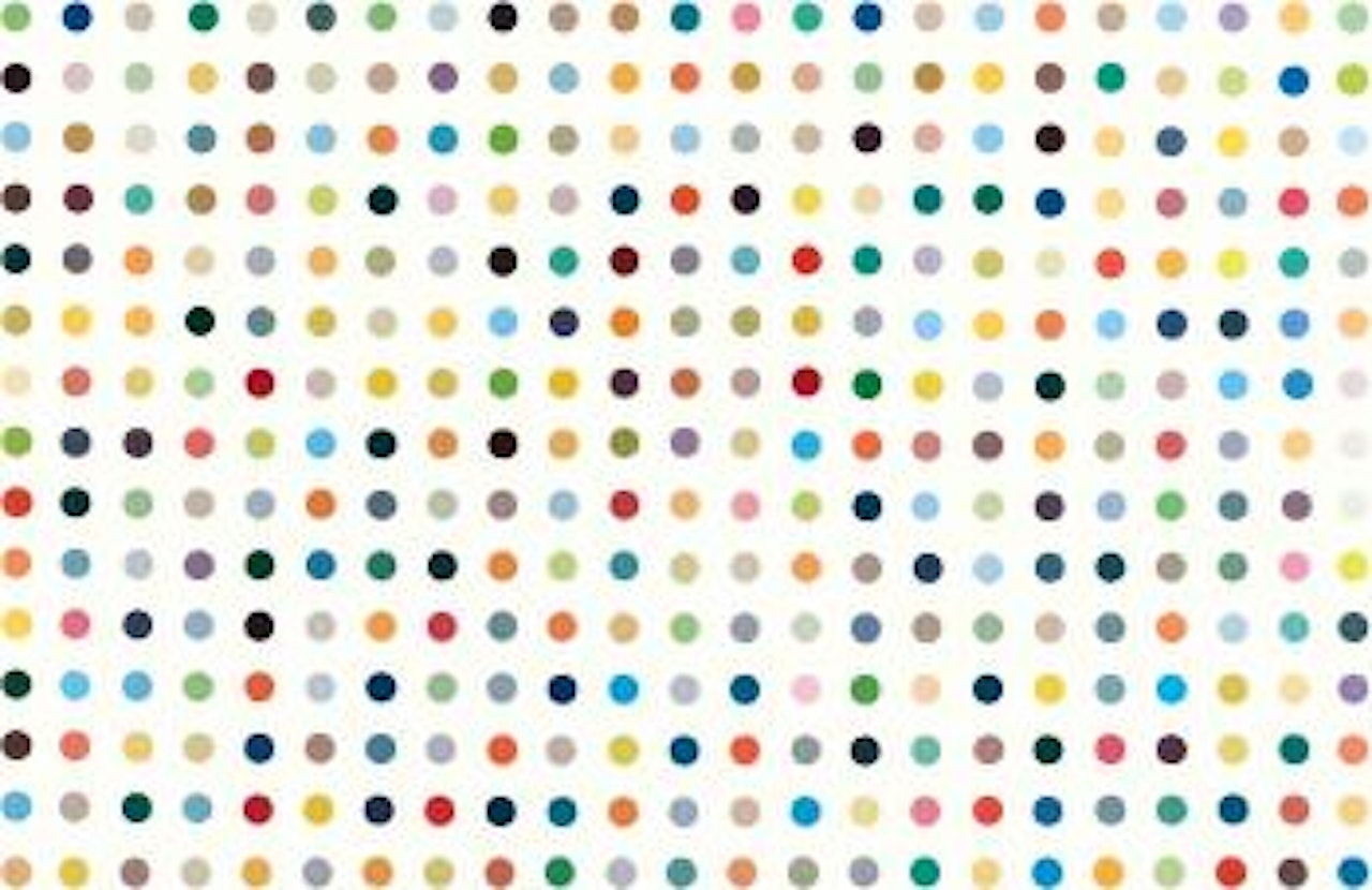 Alphaprodine (4 inch spot) by Damien Hirst