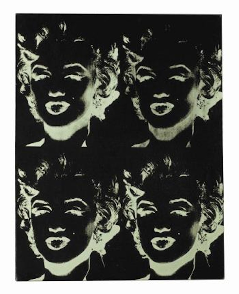 Four Marilyns (Reversal Series Black/Green) by Andy Warhol