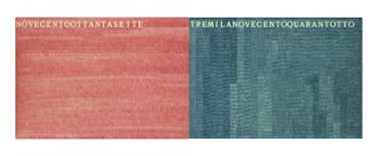 NOVECENTOOTTANTASETTE TREMILANOVECENTOQUARANTOTTO by Alighiero Boetti