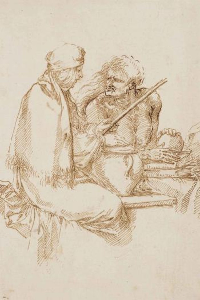 A sorceress in conversation with a hag by Salvator Rosa