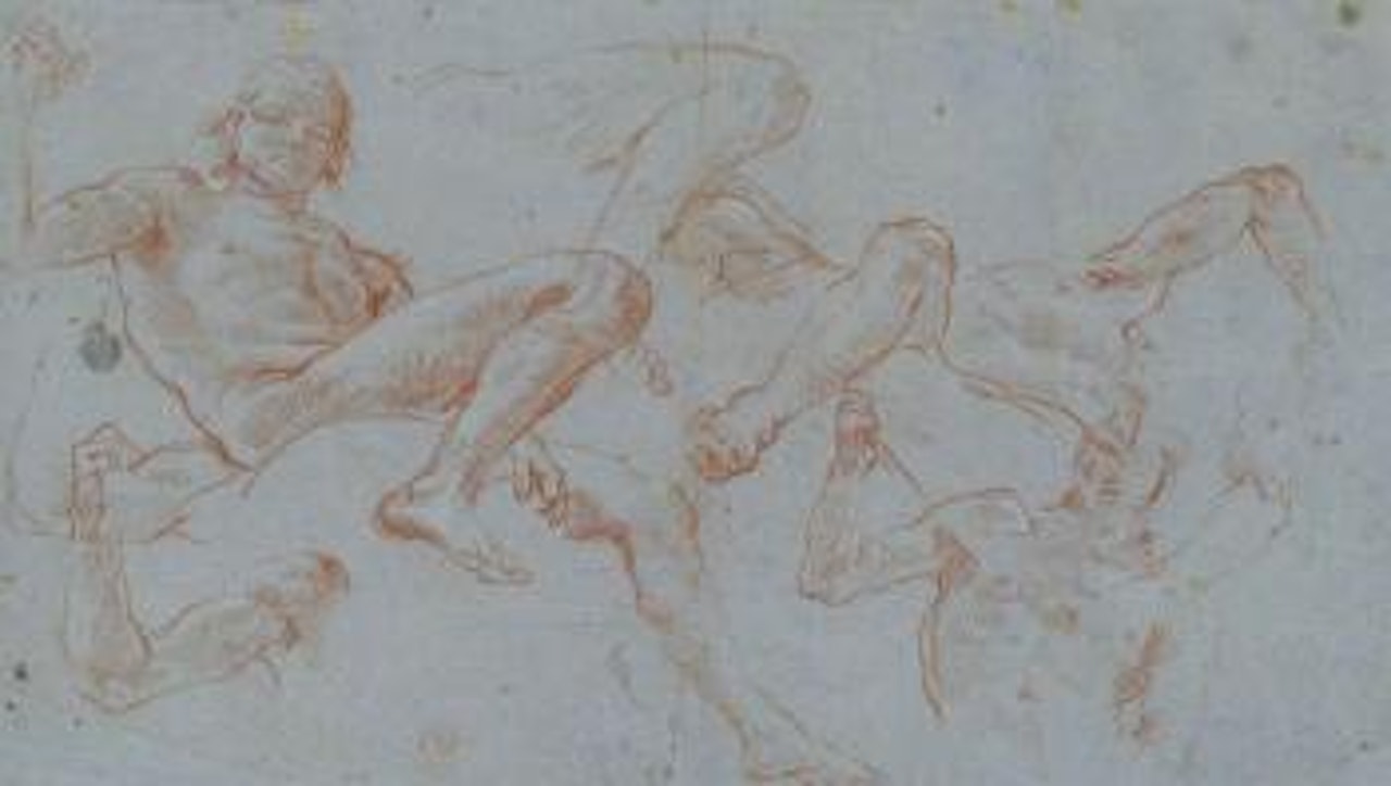 Figure studies for the fresco ceiling over the Neumann Staircase in the Residenz, Würzburg: Mars and a captive by Giovanni Battista Tiepolo