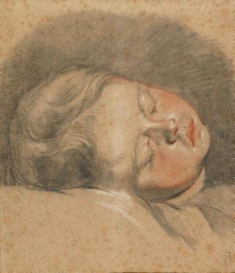 The head of a sleeping child by Jean-Baptiste Greuze