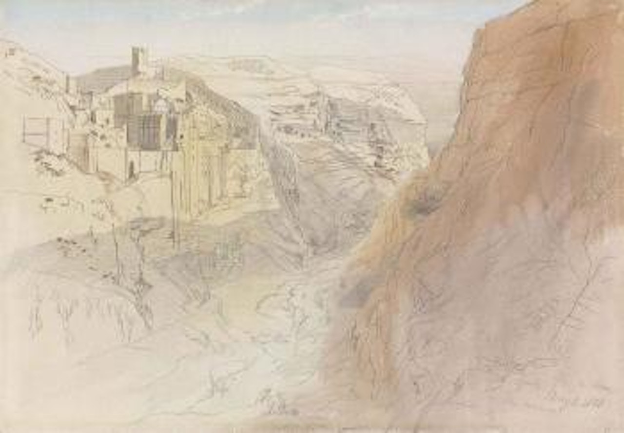 The monastery of St Sabbas the Sanctified (Mar Saba), near Bethlehem by Edward Lear
