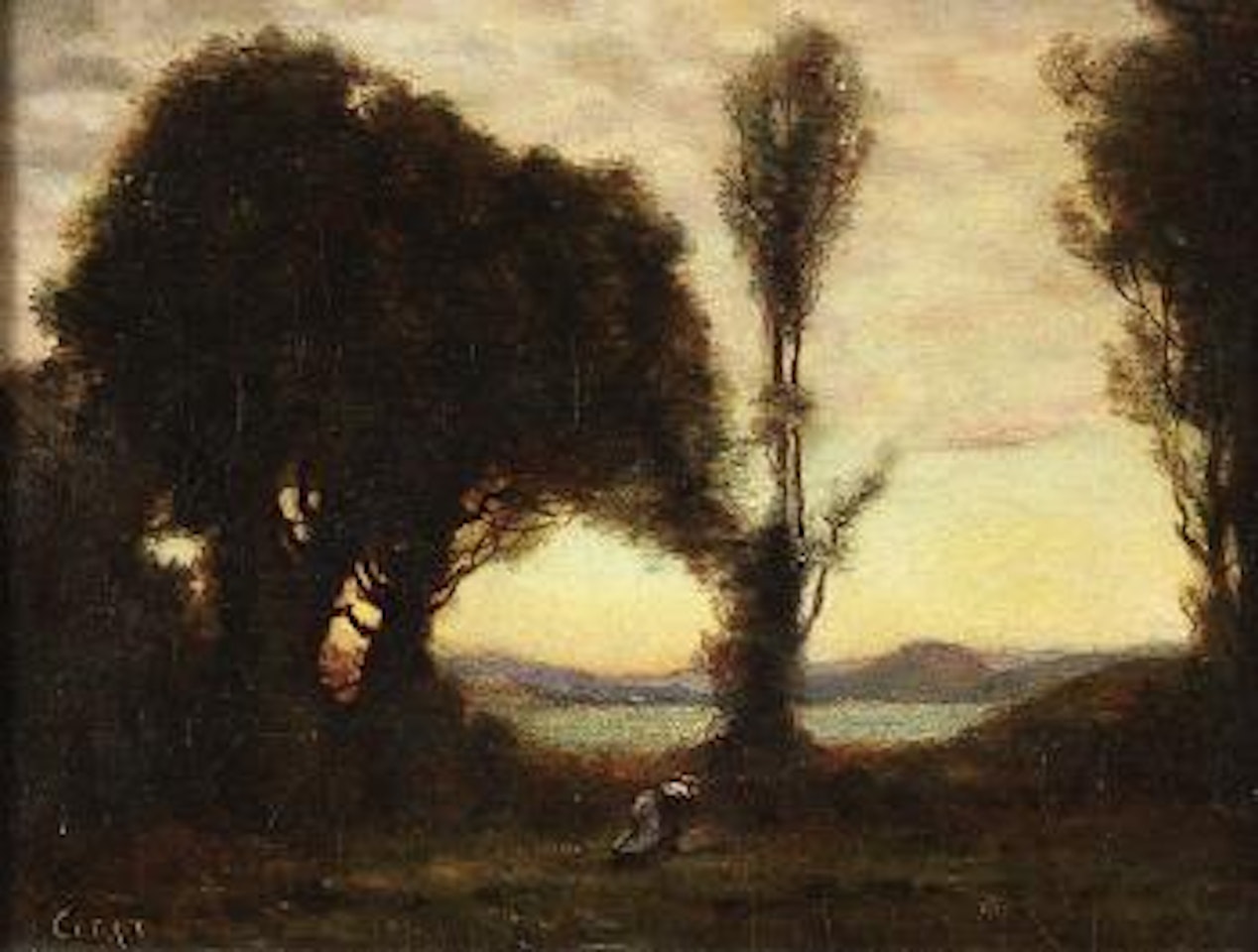 Landscape with Figure by Jean Baptiste Camille Corot