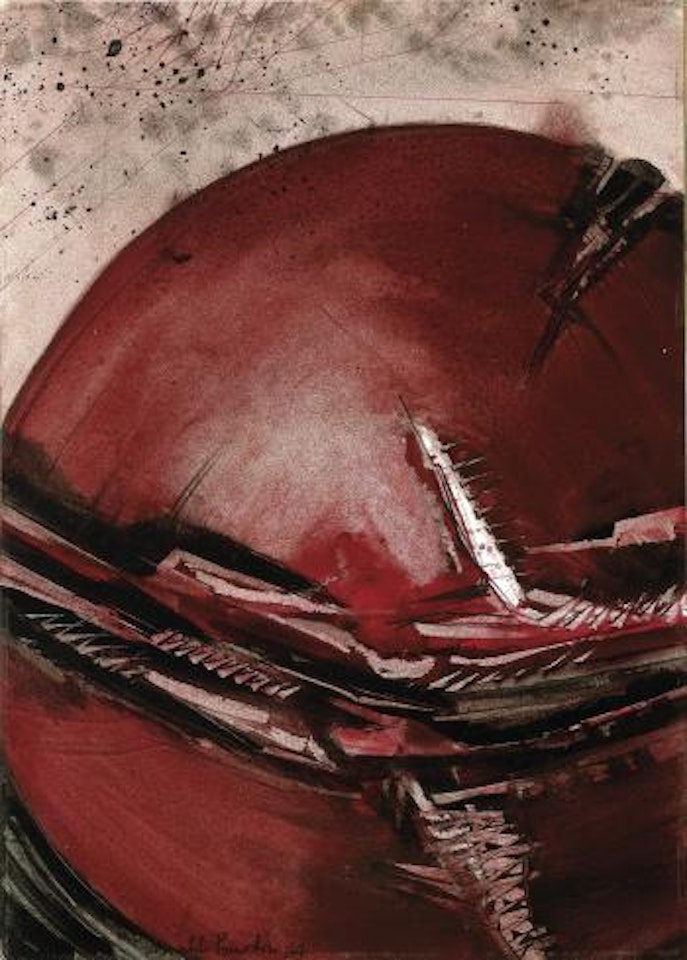 Sfera rossa by Arnaldo Pomodoro
