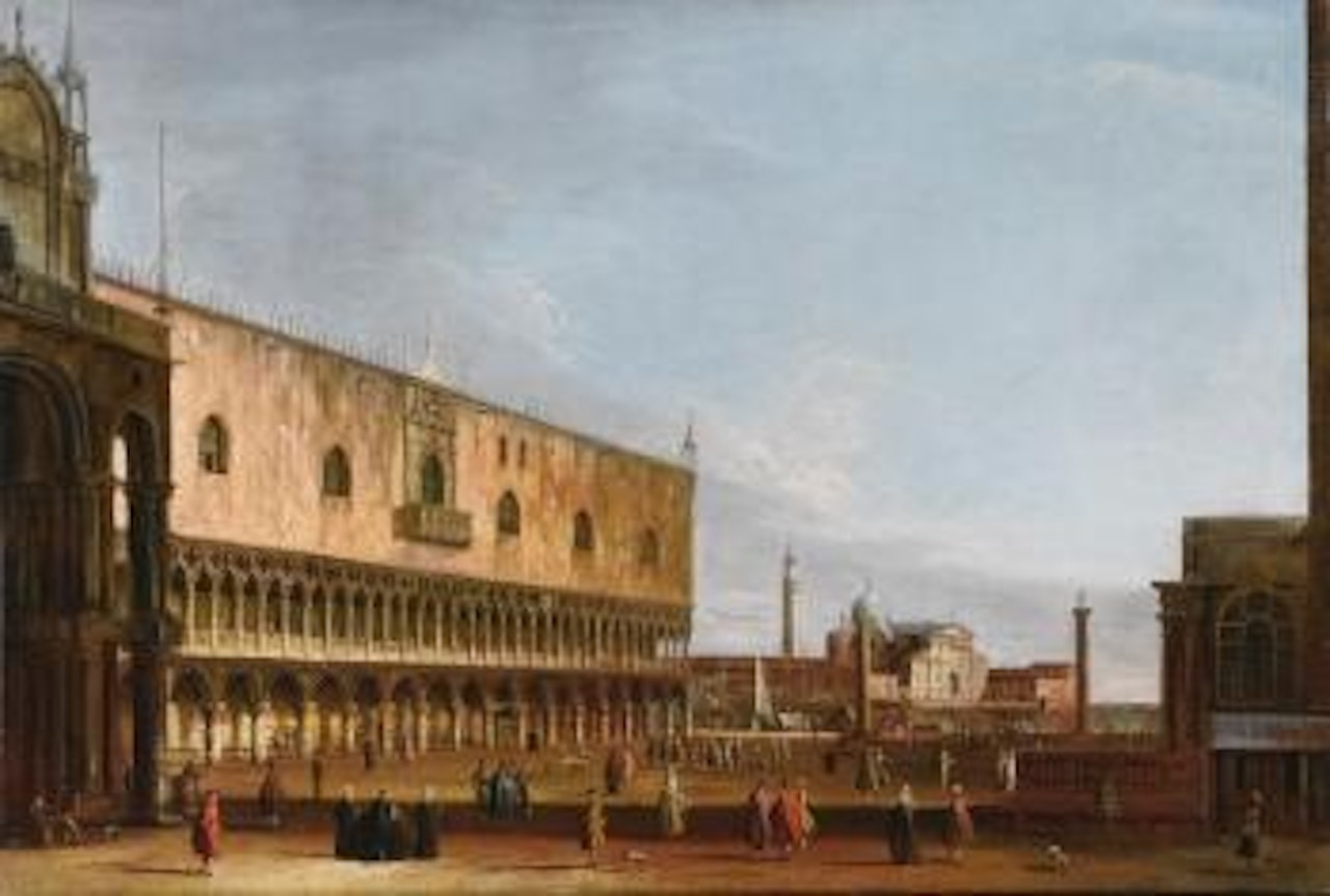 Venice, a View Of The Piazzetta From Piazza San Marco, With San Giorgio Maggiore In The Distance And The Palazzo Ducale To The Left by Apollonio Domenichini