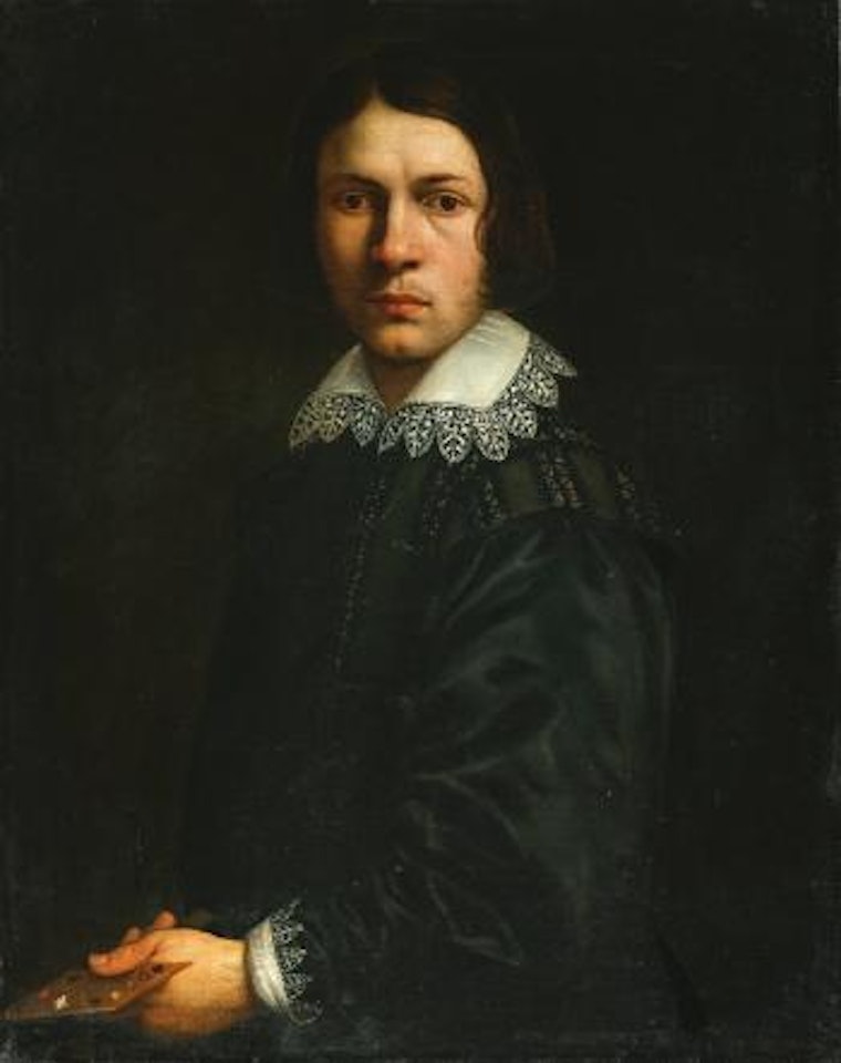 A Self-portait Of a Man In An Interior, Holding a Palette by Roman School