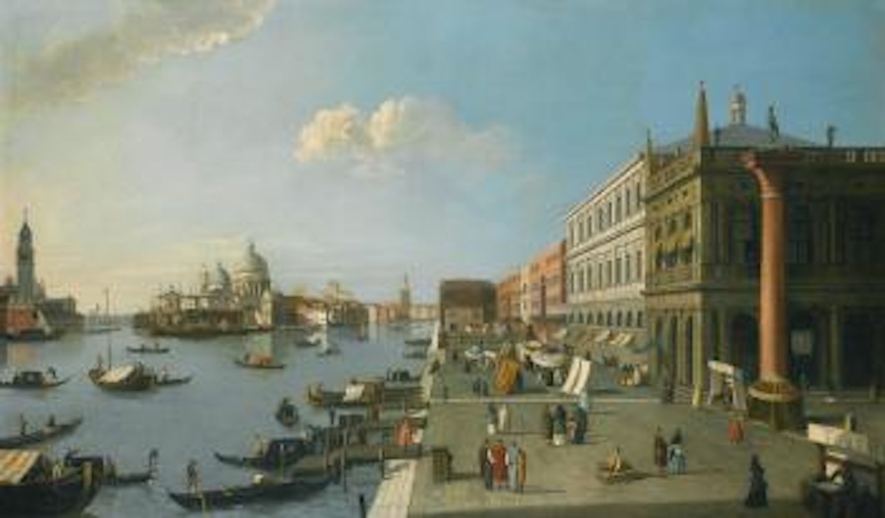 Venice, a View Of The Bacino Di San Marco, Looking Along The Molo, With The Church Of Santa Maria Della Salute Beyond by Canaletto