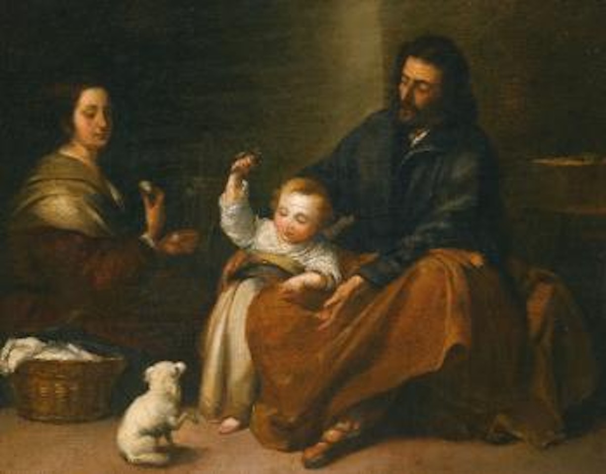 The Holy Family In An Interior by Bartolomé Esteban Murillo