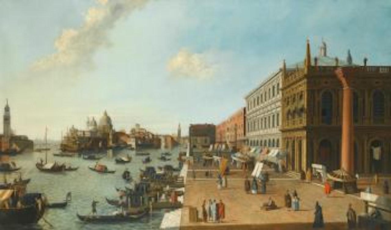 Venice, a View Of The Bacino Di San Marco, Looking Along The Molo, With The Church Of Santa Maria Della Salute Beyond by Canaletto