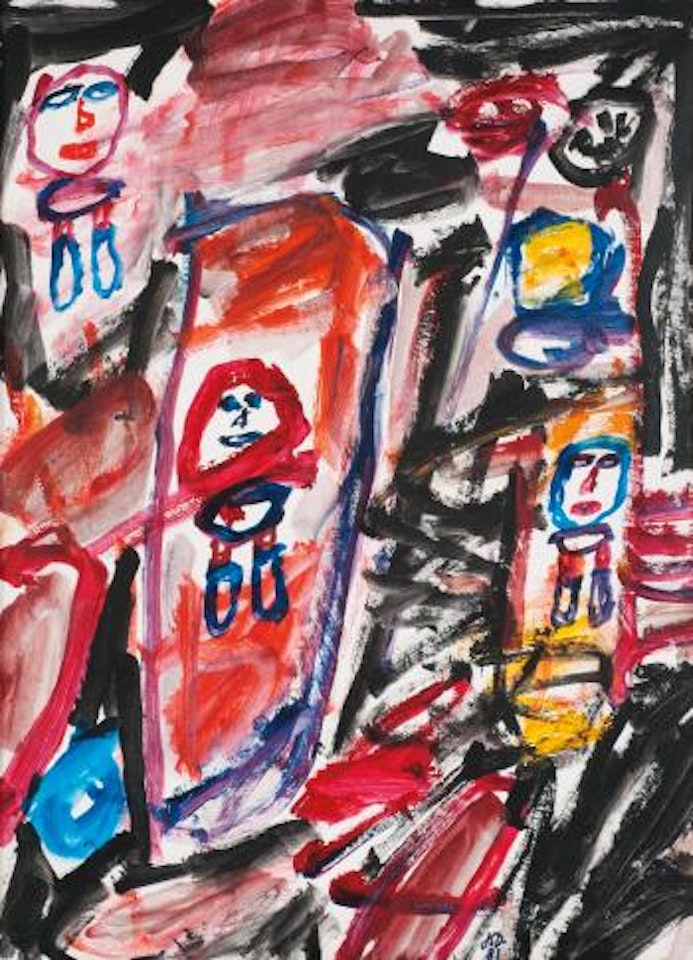Site Avec 3 Personnages by Jean Dubuffet