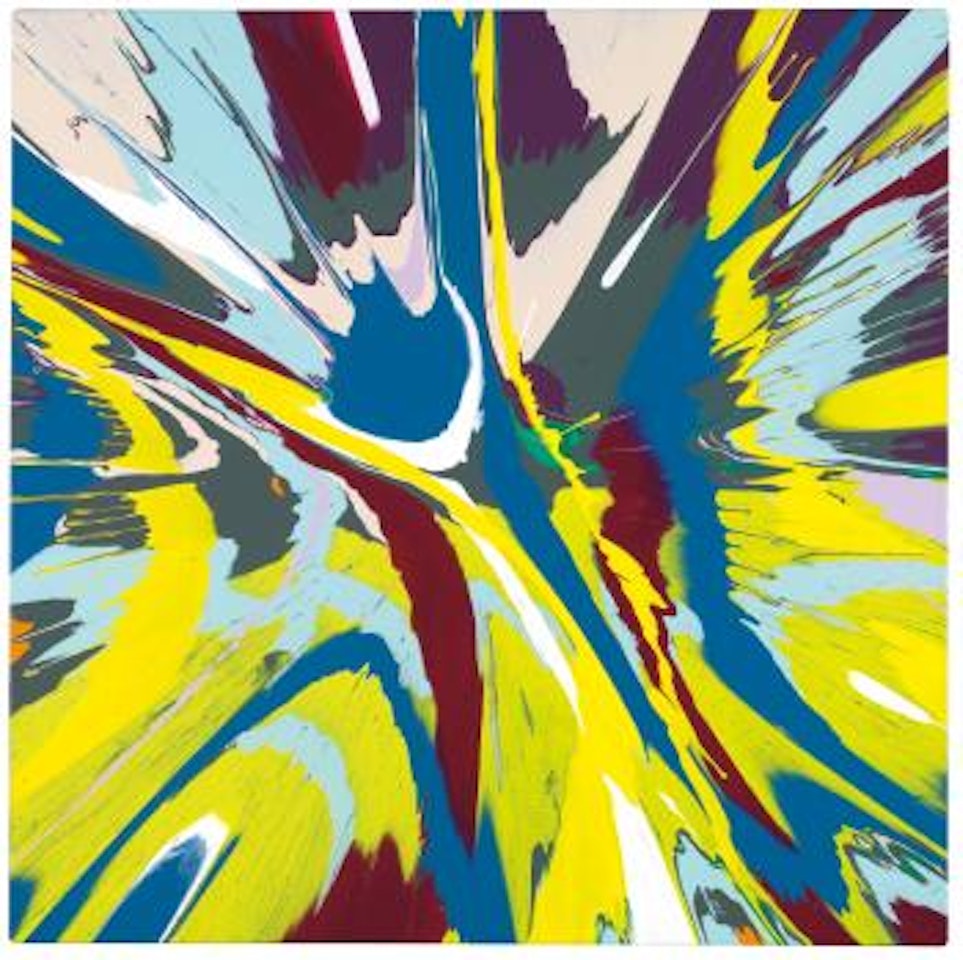 (i) Beautiful Egg On Your Face, Chrysalis Painting (ii) Beautiful Sword And Dagger, Fight To The Death Painting (iii) Beautiful Flaring Leaping Caught In The Crossfire Painting by Damien Hirst