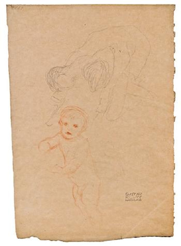Kind, zwei Ringer by Gustav Klimt