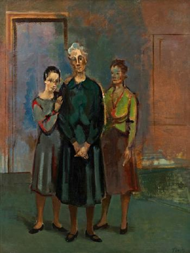 Frau Weiss mit zwei Töchtern II by Joseph Floch