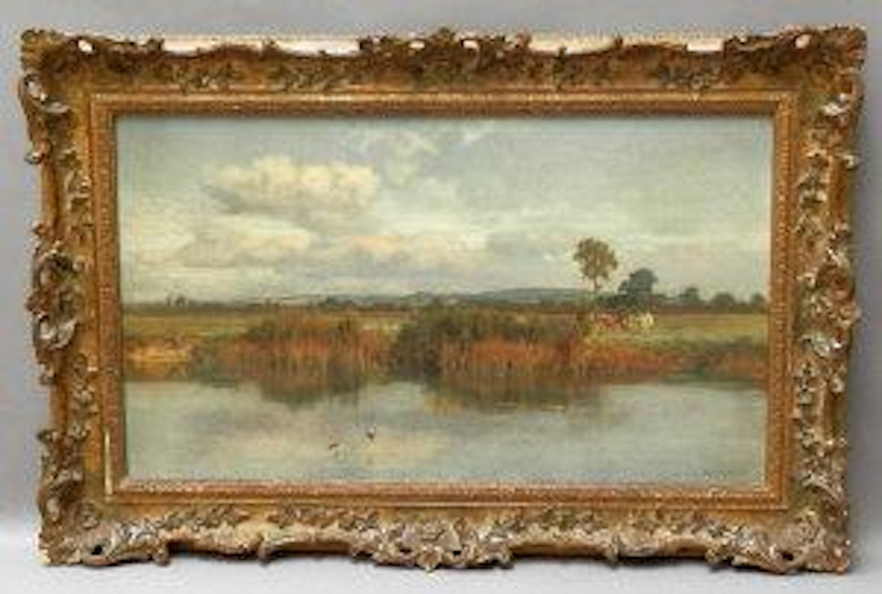 River landscape with cattle by Keeley Halswelle