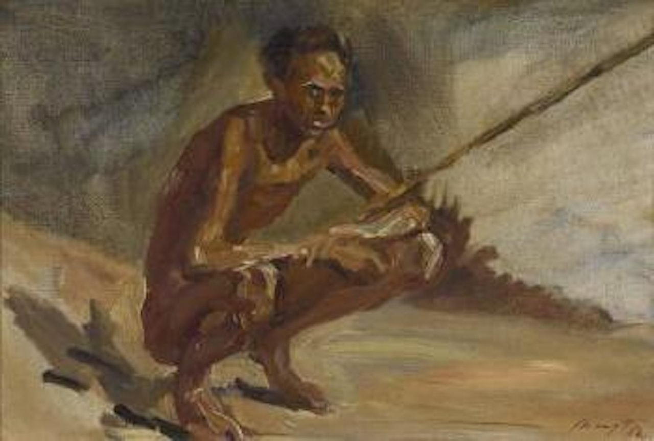 Hockender Afrikaner by Max Slevogt