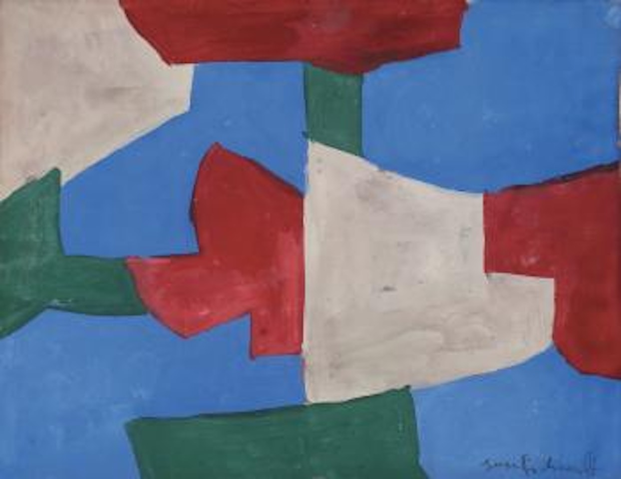 Composition rouge, bleue, verte et blanche by Serge Poliakoff