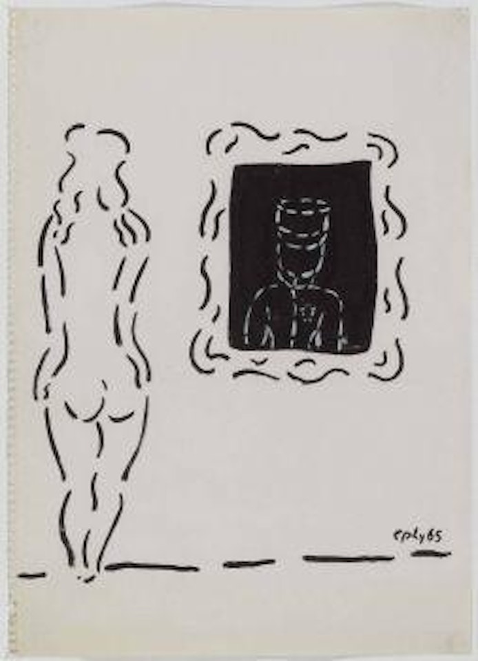 Weiblicher Akt vor einem Portrait by William Nelson Copley