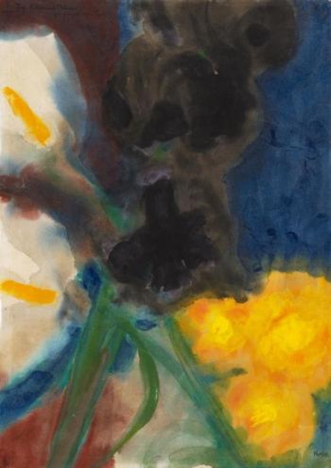 Tiefe Träumende Blumen Zur Jungen Lieben Frau by Emil Nolde