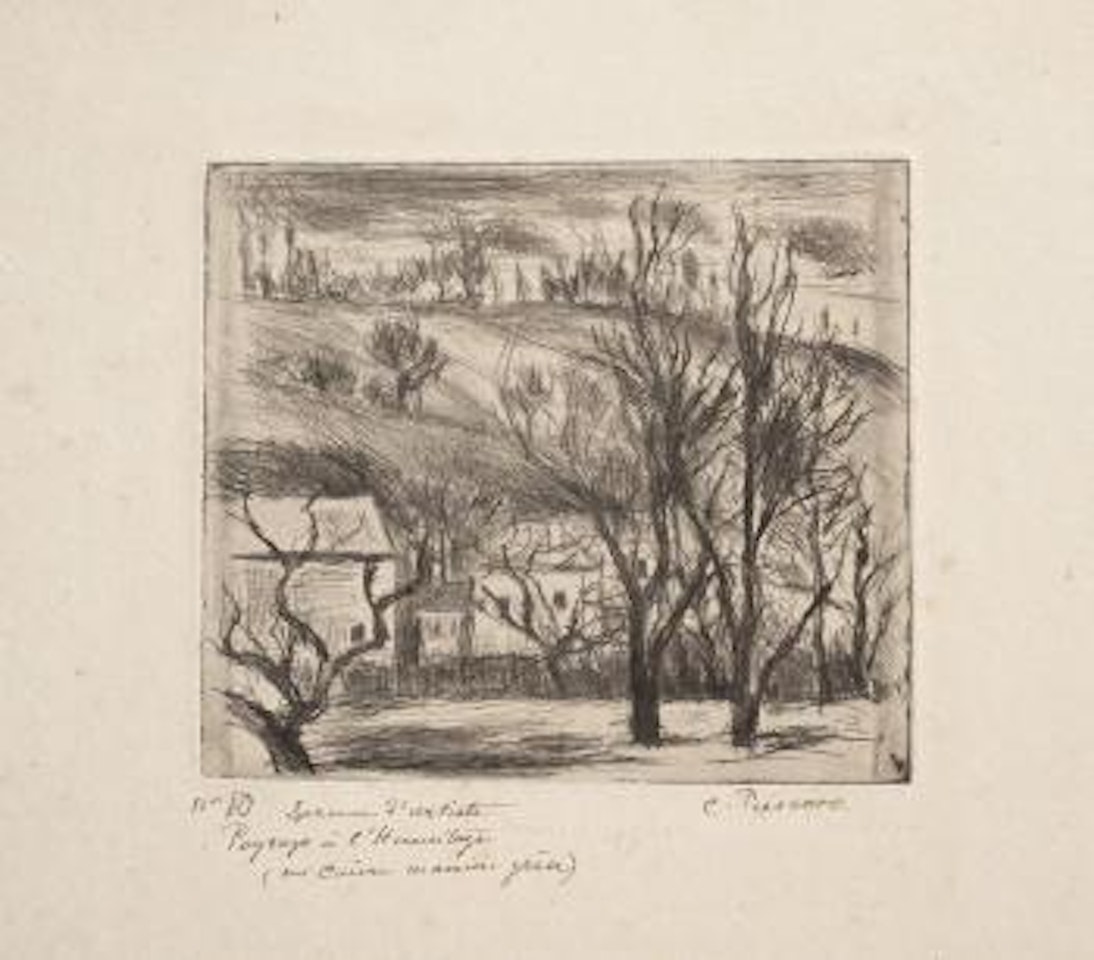Paysage à l'Hermitage, Pontoise by Camille Pissarro