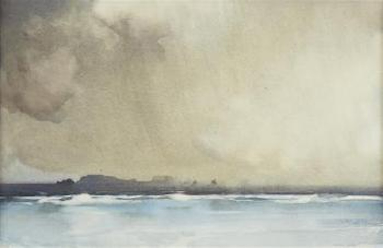 Rain, thunder and wind off the Breton coast, Island of Cézembre by William Russell Flint